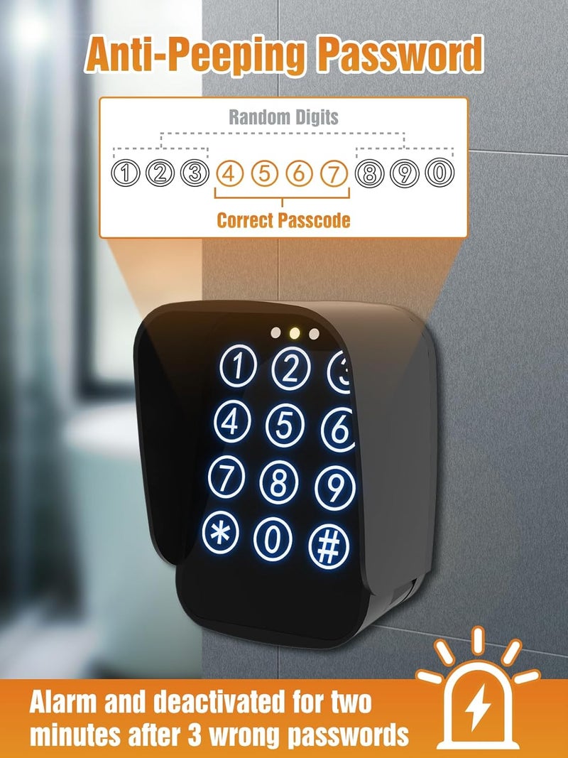 JUJIANG TKM-01 Touch Panel Wireless Gate Keypad with Outdoor Keypad Cover Digital Code Entry Access Control Keypad for Automatic Swing Sliding Gate Opener Garage Door Opener Remote Operator Accessory - Image 5